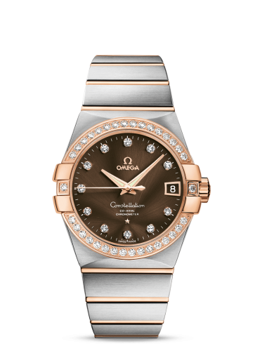 Omega Constellation Co-Axial 38 Stainless Steel / Red Gold / Diamond / Brown